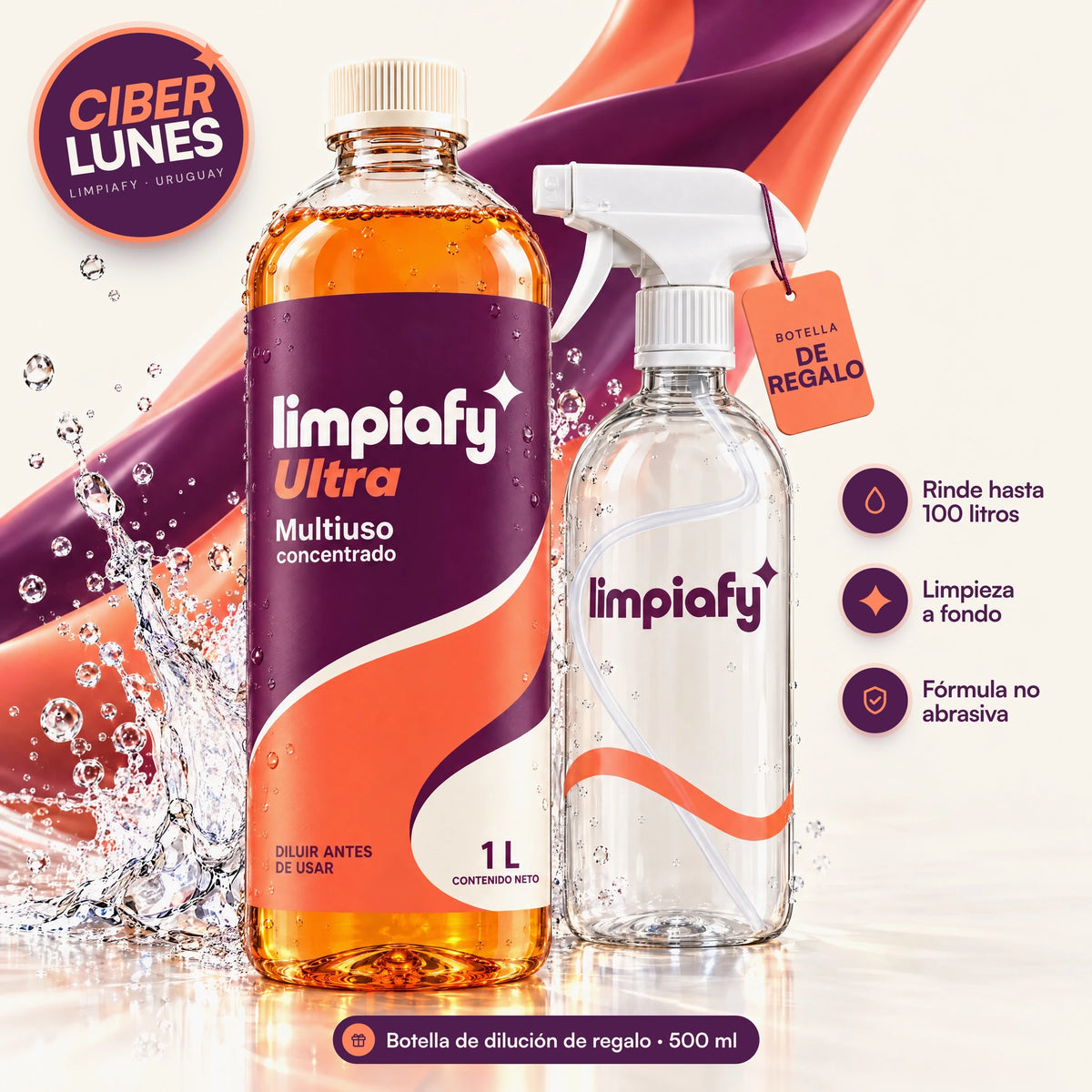 Limpiafy Ultra 1 L con botella de dilución de 500 ml de regalo
