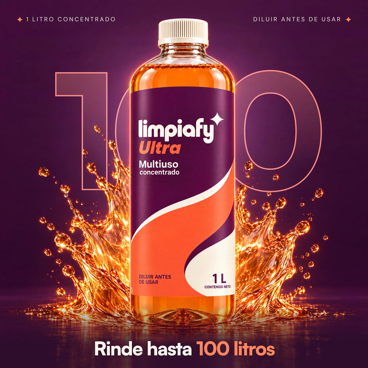 Limpiafy Ultra rinde hasta 100 litros